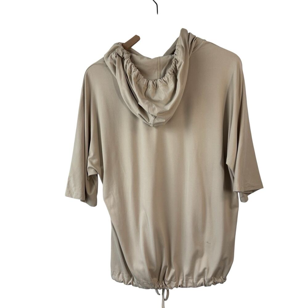 Taeq Esteban Cortazar Womens‎ Shirt Small Tan Activewear Hooded Comfort Stretch - Picture 10 of 10